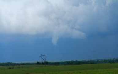 Small funnel that later turned into a very brief tornado