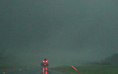 TIV driving into Columbus, MS Tornado