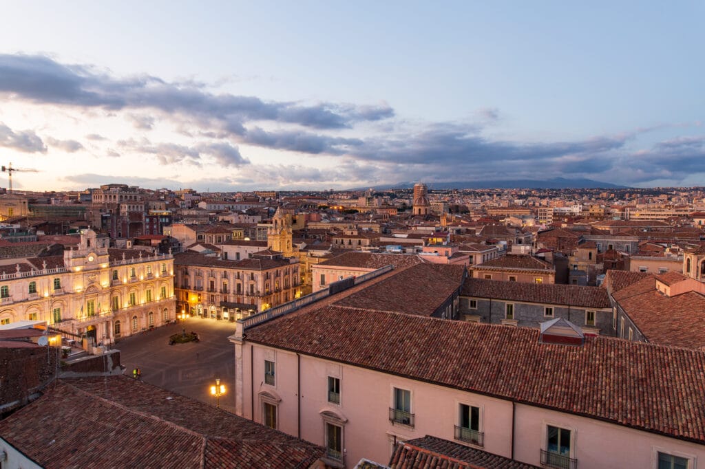 Wide view of Catania