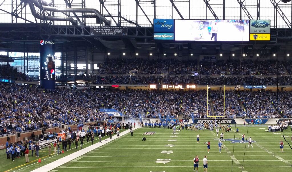 Lions coming on the field