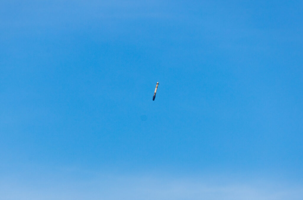 Falcon 9 booster falling back to earth