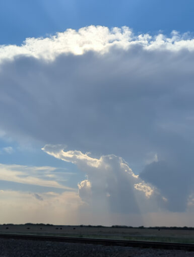 A supercell near Childress was struggling